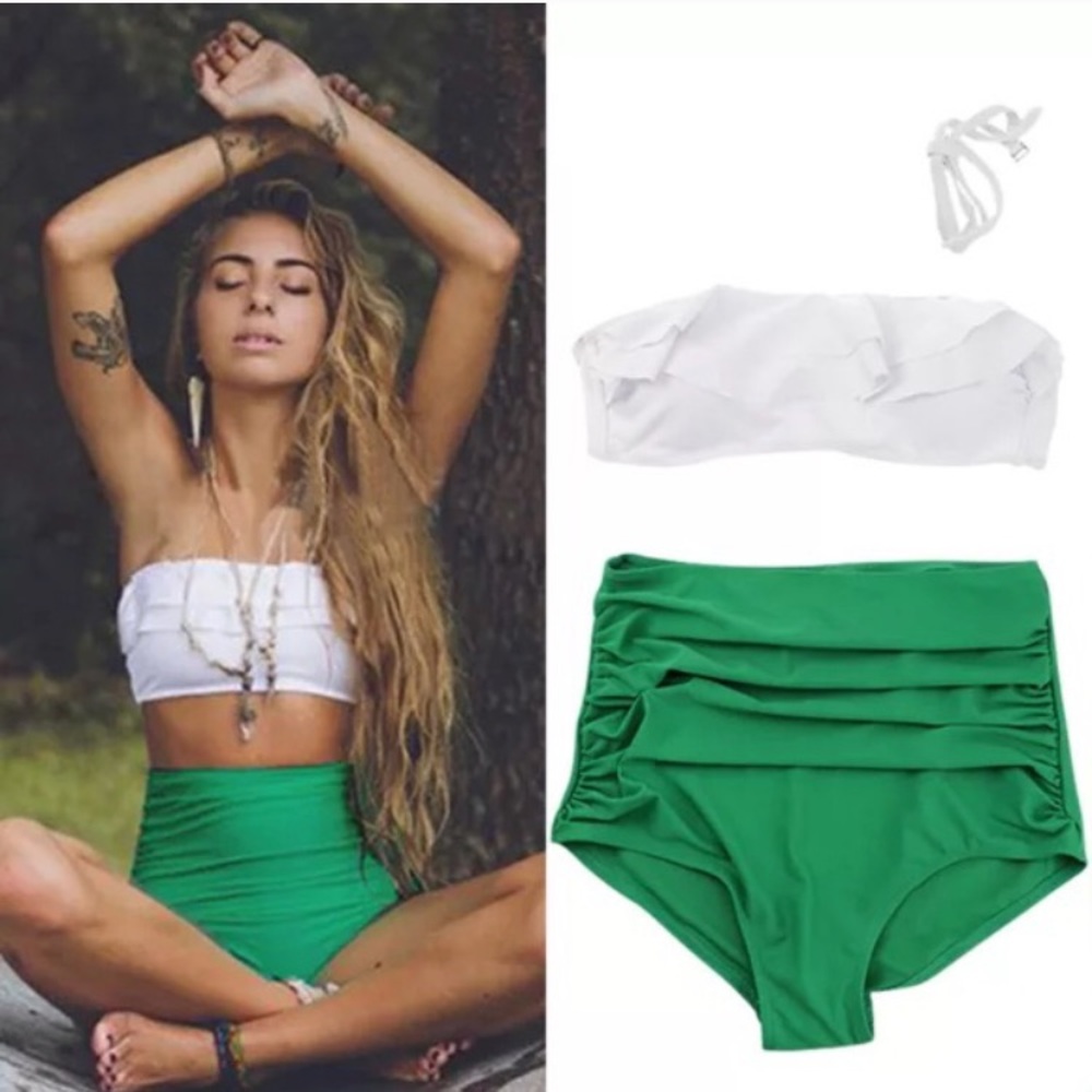 high waist swimsuit.