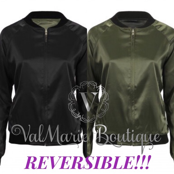 Reversible Satin Feel Bomber Jacket XS S M - Picture 3 of 5