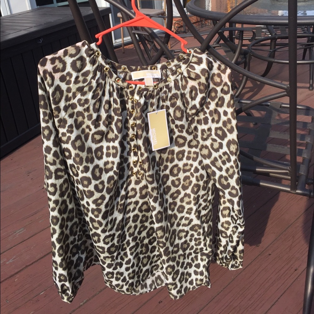 Michael kors cheetah blouse authentic FLASH SALE