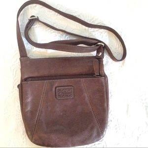 FOSSIL brown leather cross body.