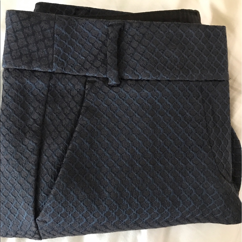 LAST CHANCE: LOFT Marisa Navy Textured Pants