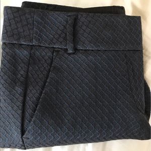 LAST CHANCE: LOFT Marisa Navy Textured Pants