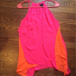 Hot pink and orange Worthington top