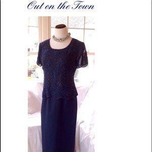 Formal Navy Blue Evening Dress - Sz 10