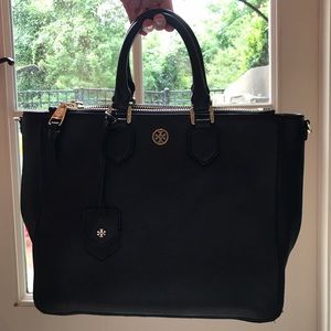 Tory Burch Black Leather Tote