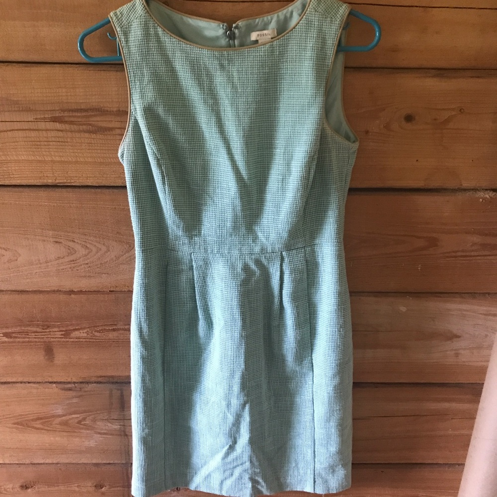 Sleeveless winter mint Fossil Shift Dress size 0