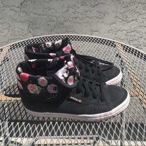 Adidas black/floral sneaker (wear them both ways!)