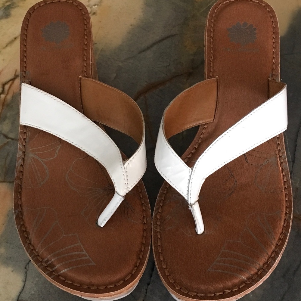 Yellow Box wedge sandals