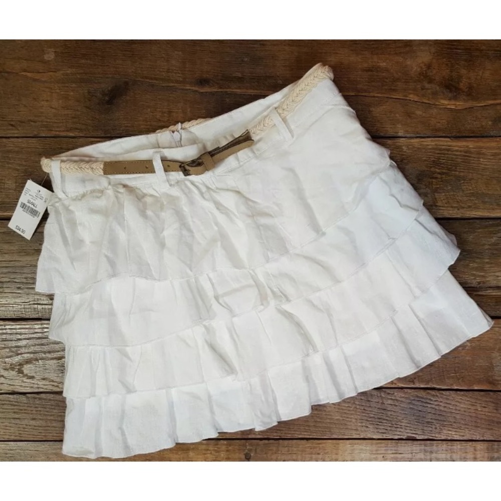 Small white linen skirt