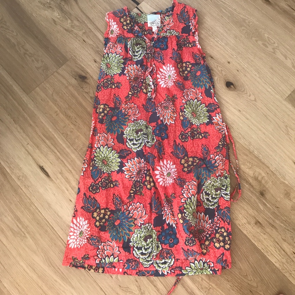 Red floral kids dress