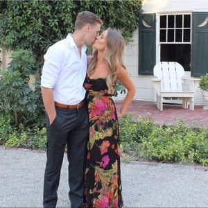 Floor length flower dress