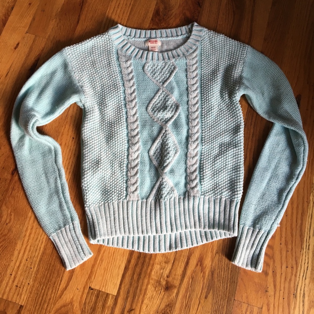 Ice blue and white XS sweater