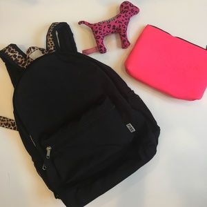 BUNDLE: PINK Black Leopard Backpack&Neon Pink Case