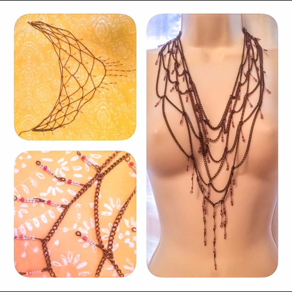 CHANDELIER CHAIN NECKLACE WITH BEADS