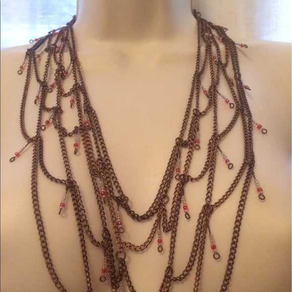 CHANDELIER CHAIN NECKLACE WITH BEADS - Picture 3 of 6