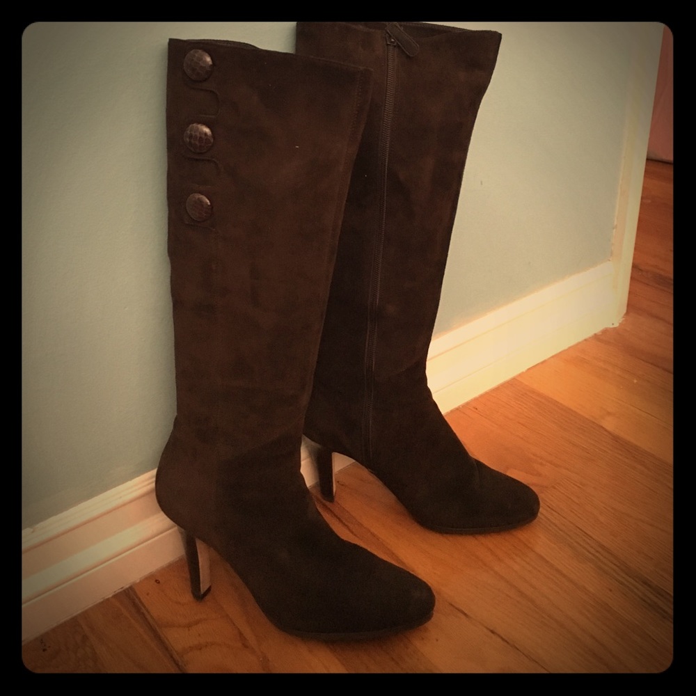 Cole Haan Air Aliya brown suede knee-high boots