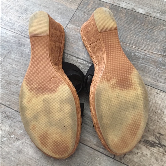 Black Italian Shoemaker wedges size 10w - Picture 3 of 4