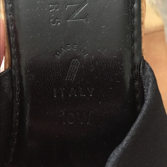 Black Italian Shoemaker wedges size 10w - Picture 4 of 4