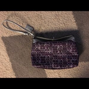 Coach purple wristlet