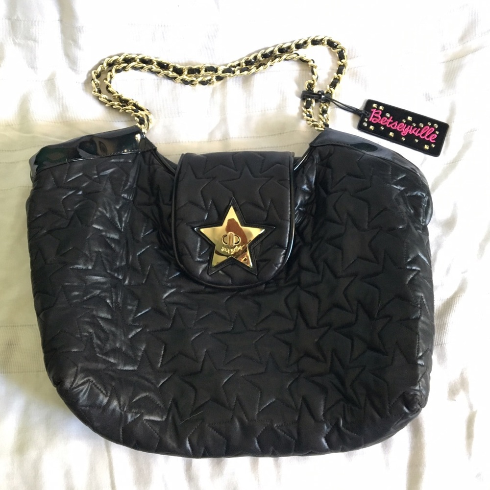 Betsey Johnson Black Star Tote Bag
