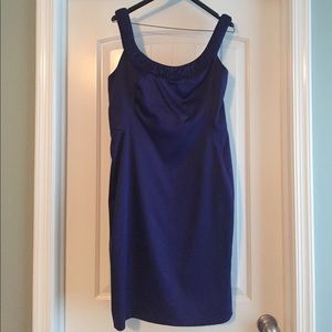 Navy blue satin dress