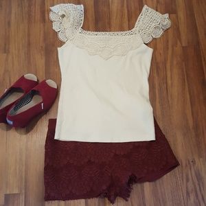 Beautiful lace off shoulder top. Great condition!