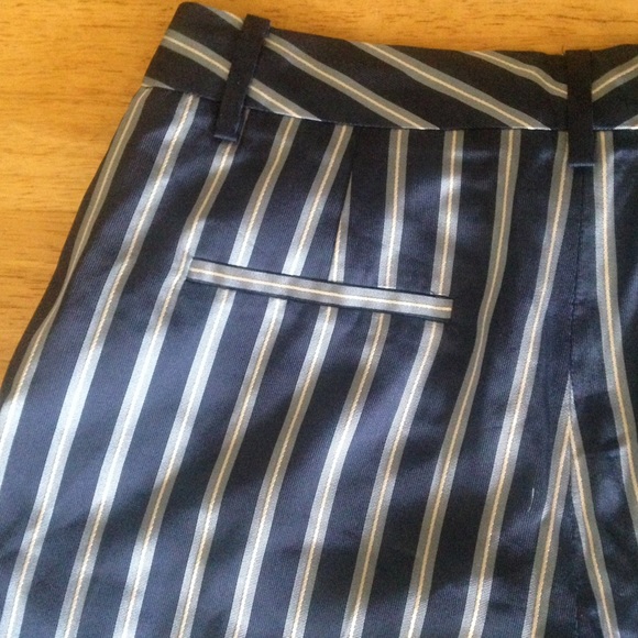 New J. Crew Blue Silk Striped Beaded Shorts 2 - Picture 4 of 4