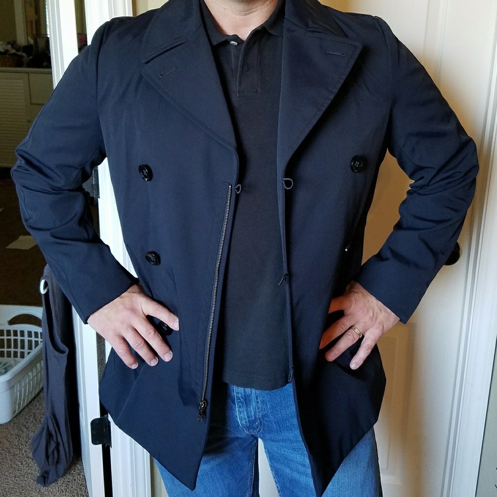Banana Republic Navy Blue Pea Coat Trench