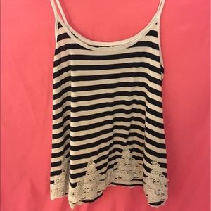 White and blue tank top