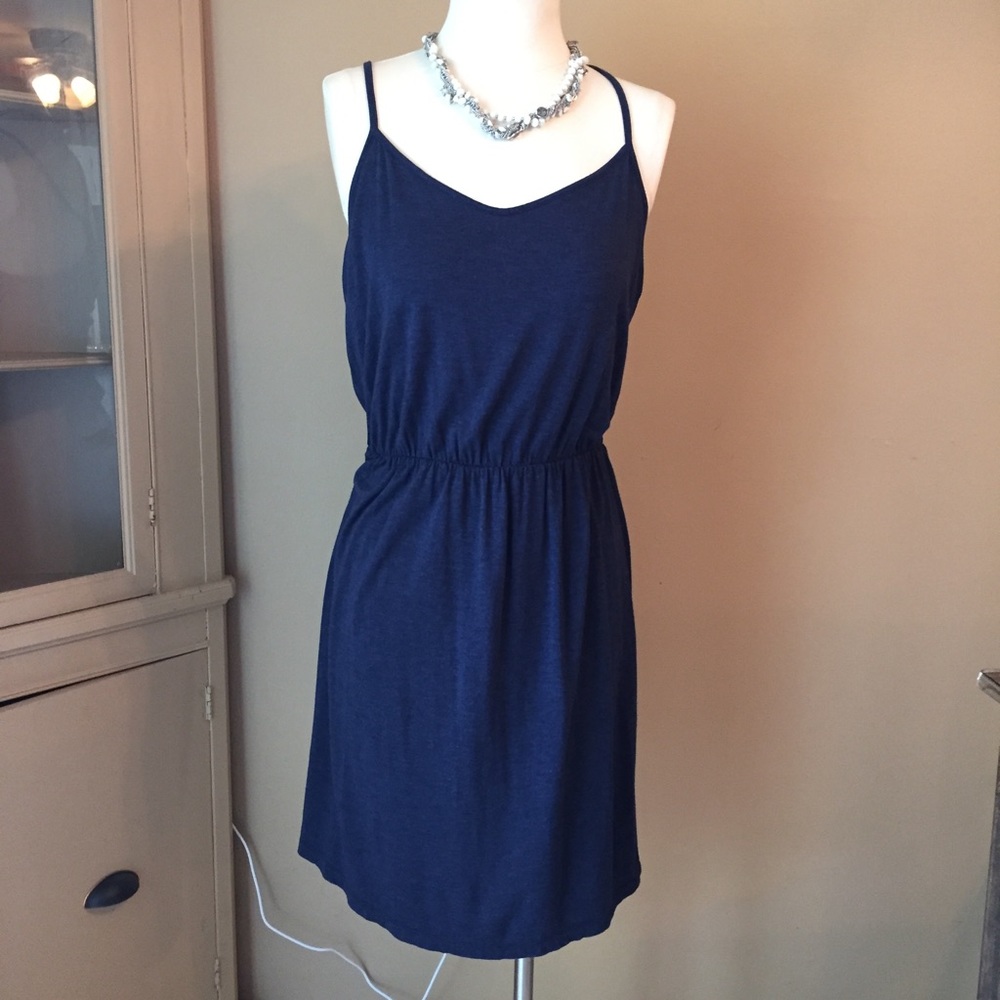 Loft heather navy racerback tank top dress-XS