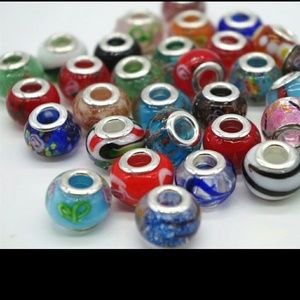 Glass silver plated beads