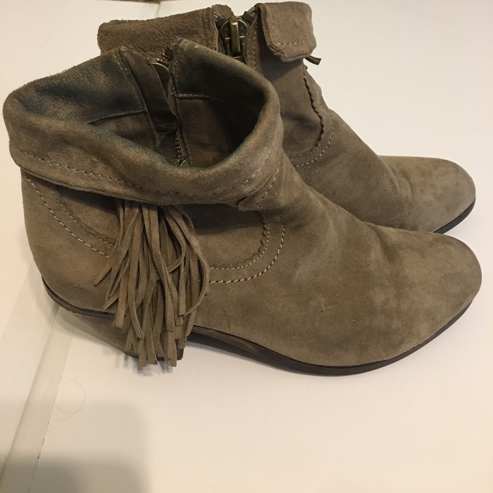 Fringed Suede Booties