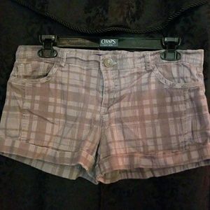 Gray plaid shorts