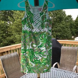 White Seeing Pink Elephants Shift Dress