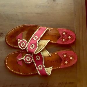 Pink and white Jack Rogers