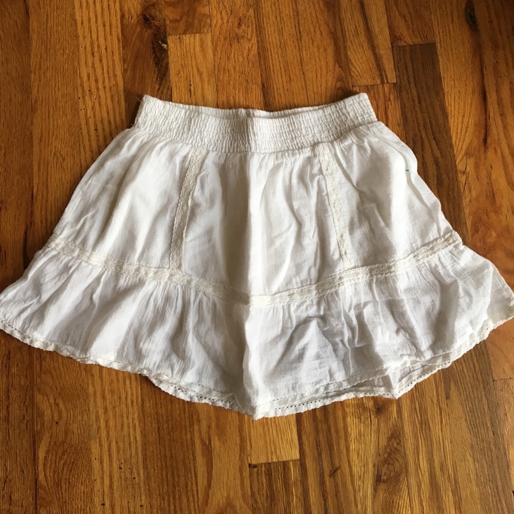 White linen lace skirt