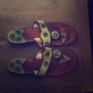 Green and purple Jack Rogers