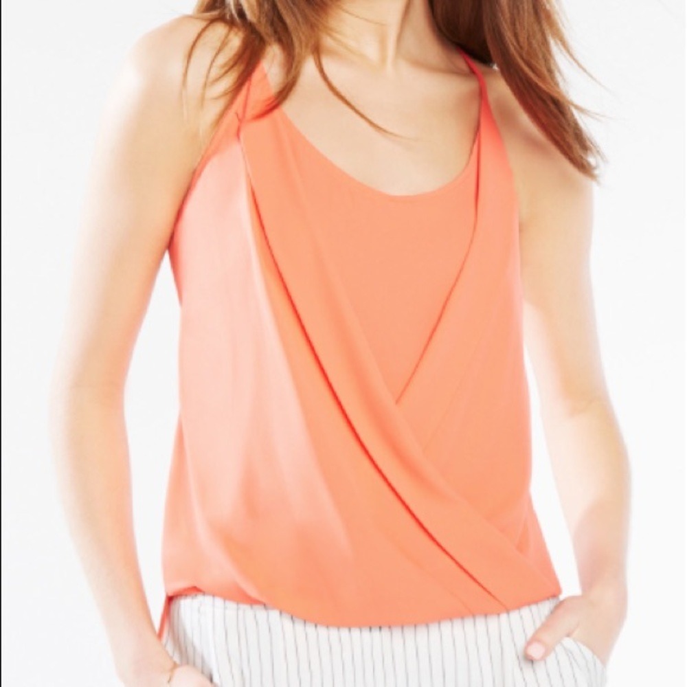 BCBG coral wrap tank top