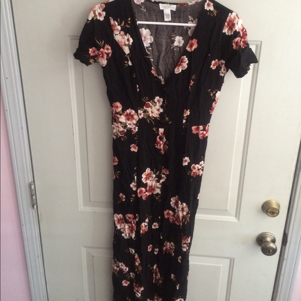 long black dress with flowers