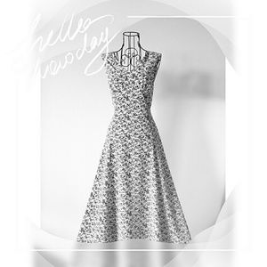 Elegant Vintage Dress w/ Back Straps