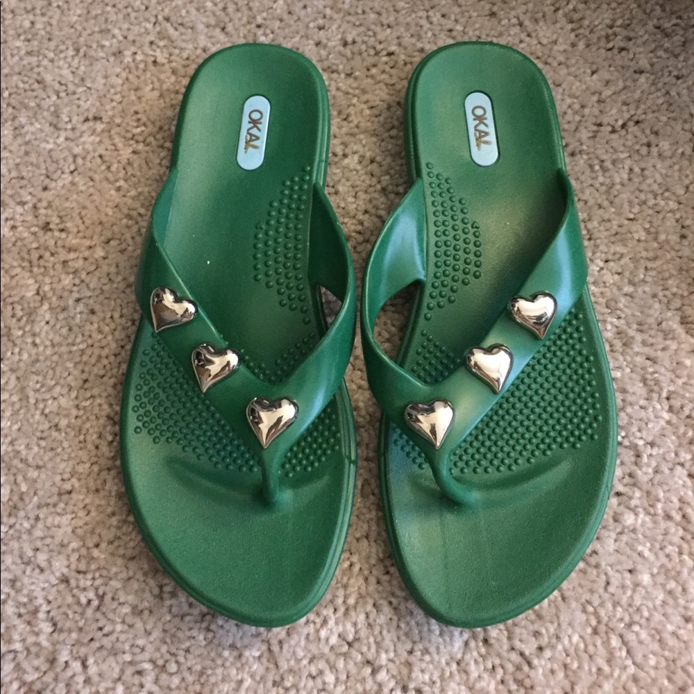 Green Okab flip flops