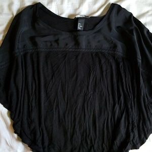Black bat wing top