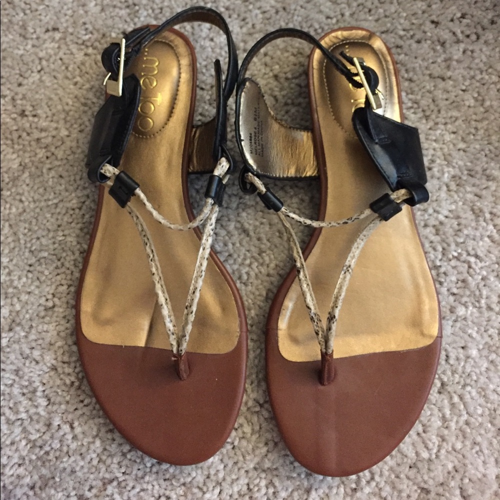 Me Too leather flip flops