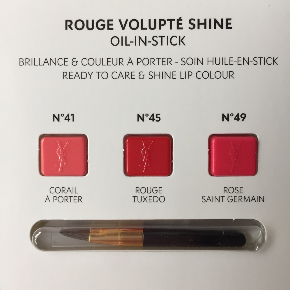YSL Rouge Volupte Shine Oil In Lipstick Sample Set