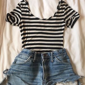 Topshop Striped Bodysuit