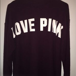 Victoria's Secret Pink Maroon Long Sleeve Shirt