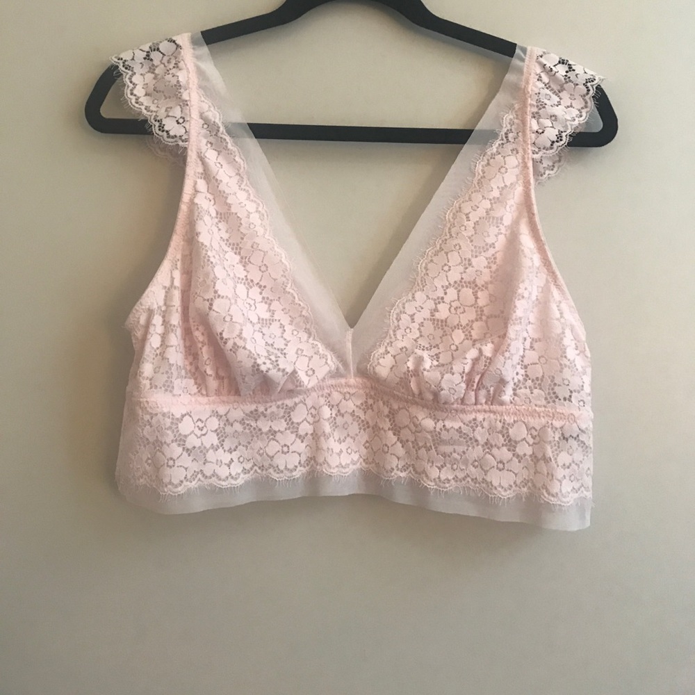 Aerie pink lace bralette NWOT