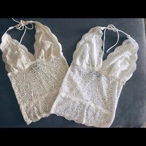 BEBE Two(2) tops Cream color XS and White Size S