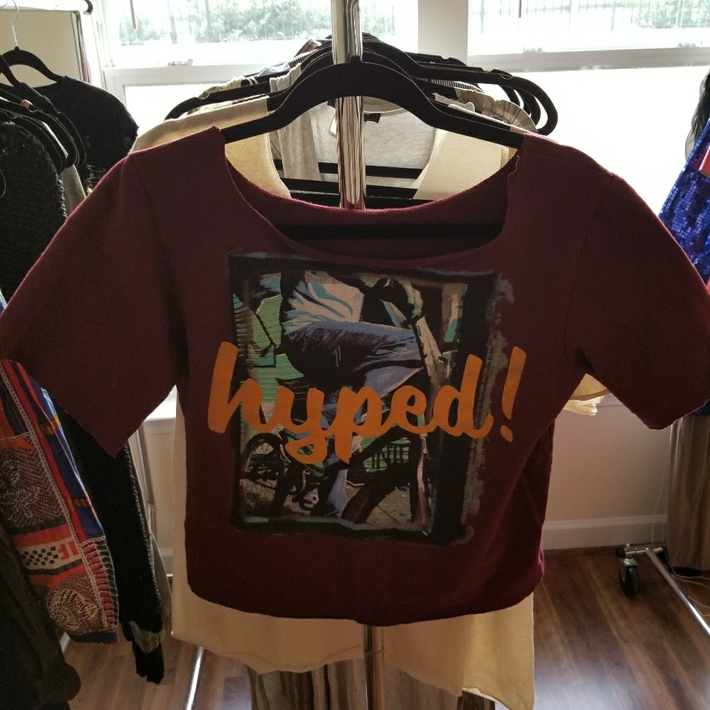 SOLD!!!!!! "HYPED!" Off the shoulder sweatshirt