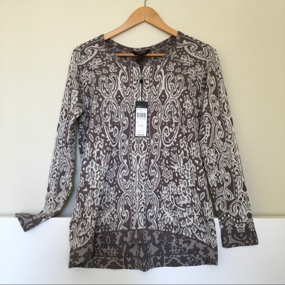 NWT BCBGMAXAZRIA Grey Combo Hidi Sweater (S)